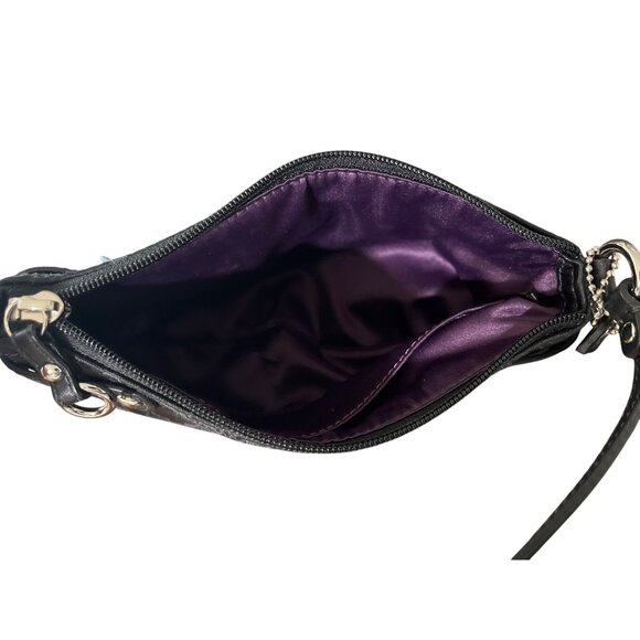 Coach Black Signature Wristlet Bag With Chain Detail Y2K - Picture 3 of 4